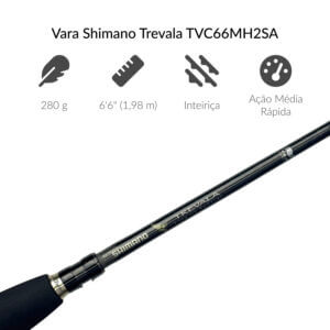 Alternative view of Vara de Pesca para Carretilha Shimano Trevala 100 lbs 6'6" (1,98 m) TVC66MH2SA - 2 partes