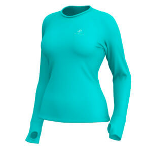 Alternative view of Camiseta Mar Negro Feminina Slim Poliamida Azul Bebê - Referência 49272