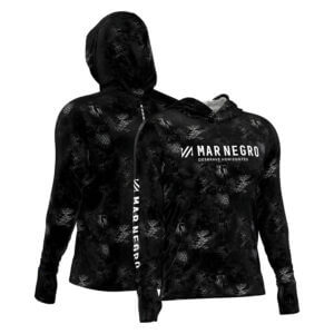 Camiseta Mar Negro Masculina Sublimada com Capuz Black - Referência 30146