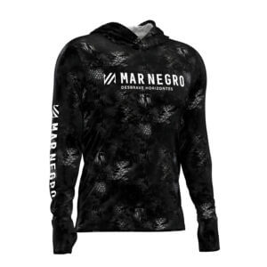 Alternative view of Camiseta Mar Negro Masculina Sublimada com Capuz Black - Referência 30146
