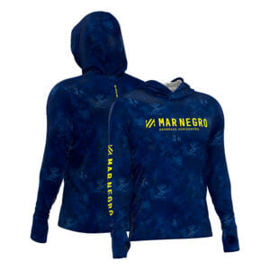 Camiseta Mar Negro Masculina Sublimada com Capuz Blue - Referência 30146