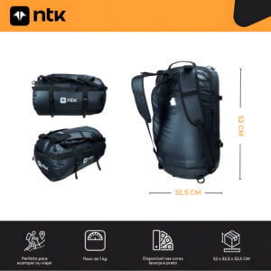 Alternative view of Mochila Nautika Duffle Bag 50L - Preto  - 206060