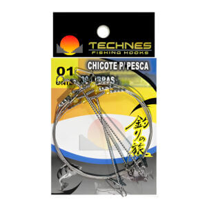 Chicote para Pesca Technes 30lb - 2 e 3 Anzóis
