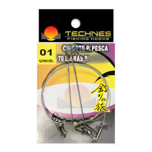 Chicote Para Pesca Technes 70lb - 2 e 3 Anzóis