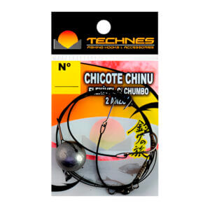 Chicote Chinu Flexível Com Chumbo e 2 Anzóis