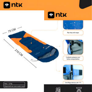 Alternative view of Saco de Dormir Nautika Freedom / 1.5c A -3.5c Azul e Laranja  - 230130