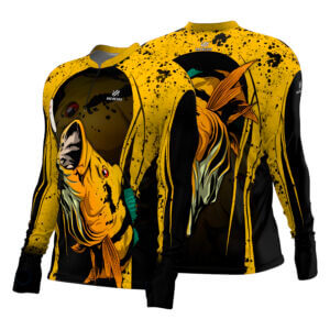 Camiseta Mar Negro Masculina Premium - Tucunaré Amarelo - G4 - Referência 30150